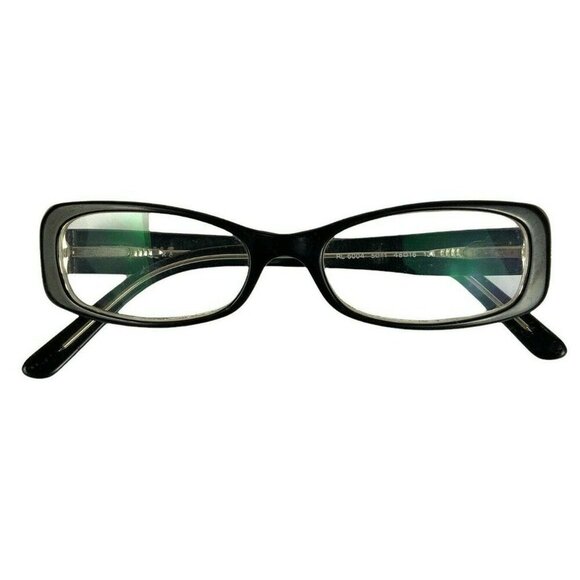 Ralph Lauren Eyeglass Frames 48-16-135 Black & Clear Acetate Rectangular Italy - Picture 8 of 10